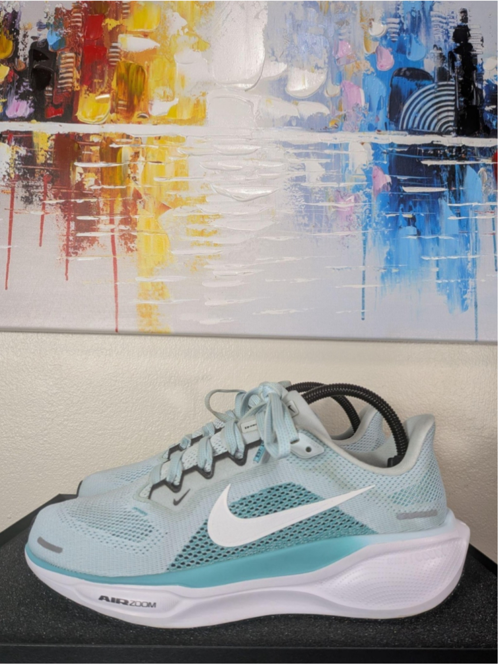 Nike Air Zoom Running Shoes Womens Size 9 Blue Low Top Mesh Sneakers FD2723-401